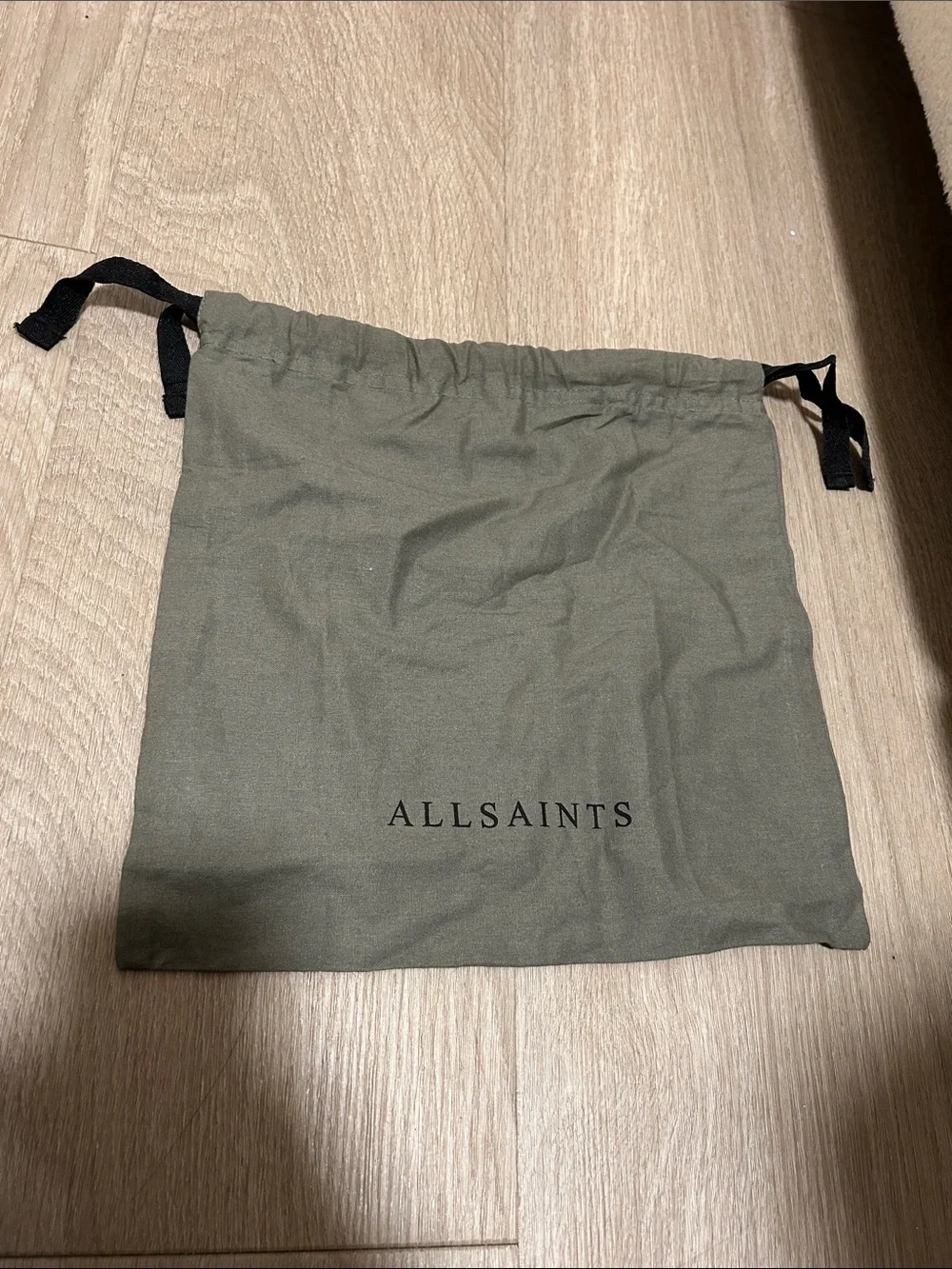 All Saints Black Padded Crossbody Bag with Logo Strap